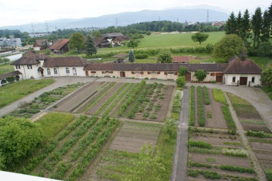 Ansicht von oben auf das Kloster Heiligkreuz