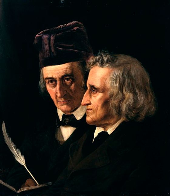 Elisabeth Jerichau-​Baumann: Doppelporträt der Brüder Jacob (rechts) und Wilhelm Grimm. Wikimedia.