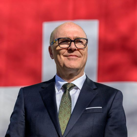 Martin Pfister an seiner Bundesratsfeier in Baar am 20. März 2025