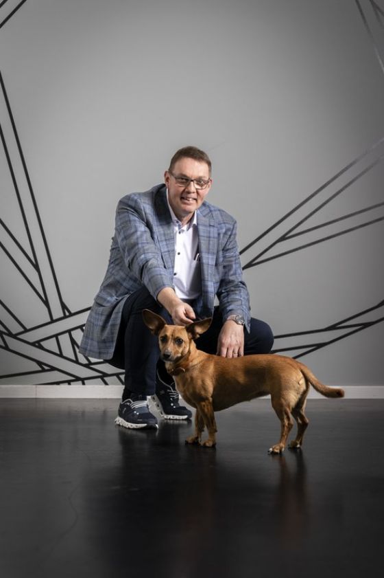 Peter V. Kunz mit Hund