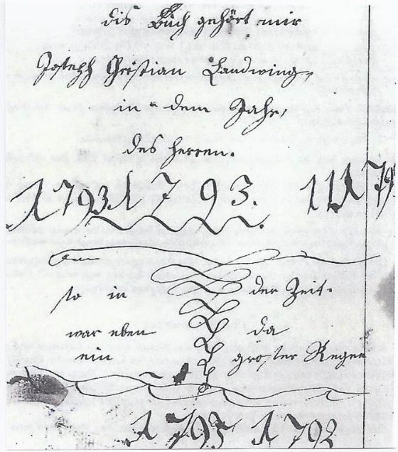 Kritzelheft von Joseph Christian Landtwing