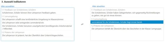 Abbildung 4: Auswahl Indikatoren