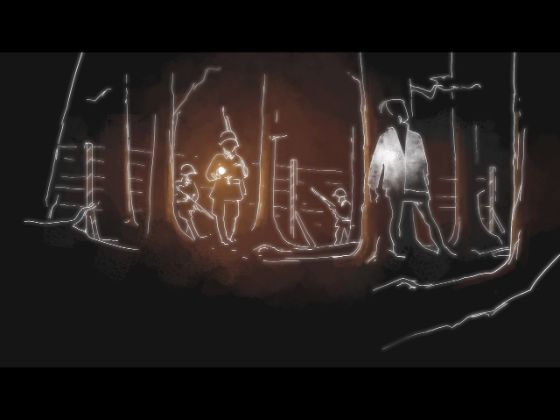 Abbildung 3: Kurz vor der Schweizer Grenze wird Hannah in der Nähe von Lörrach aufgespürt. Schafft sie es dennoch über die Grenze in die Schweiz? Skizze aus der Entwicklungsarbeit. © Inlusio Interactive.