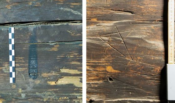 Wulflingen 2, Brandspuren Holzwand (© ADA Zug, Claudia Löckher)