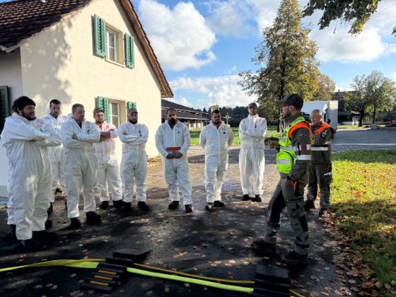 Befehlsausgabe durch den Einsatzleiter Zivilschutz