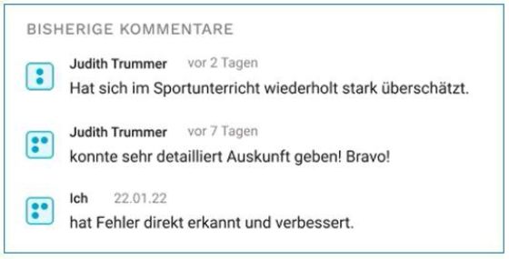 Abbildung 9: Kommentarfunktion in Menon Education