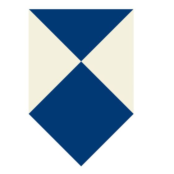 International verwendetes blau-weisses Zeichen für den Kulturgüterschutz