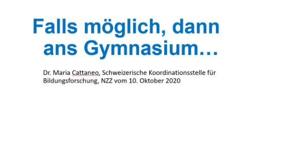Falls möglich, dann ans Gymnasium ...
