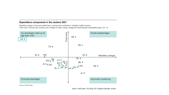 Expenditure components in the cantons 2021