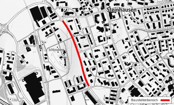 Übersichtsplan Teilsperrung Knonauerstrasse, Steinhausen