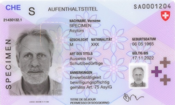 Aufenthaltstitel, Ausweis S
