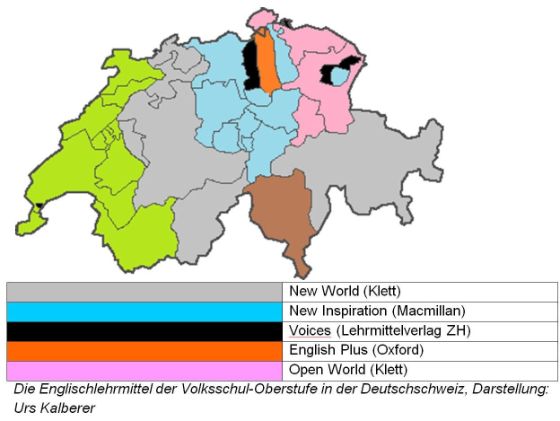 Englischlehrmittel der Volksschul Obstufe in der Deutschschweiz