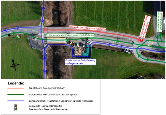 So wird der Verkehr während der vierwöchigen Bauphase geführt.