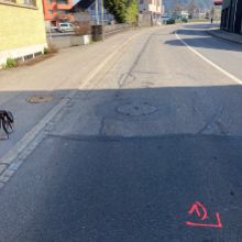 Belagsarbeiten an der Langgasse in Baar