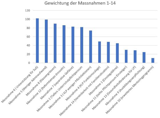 Gewichtung der Massnahmen 1-14