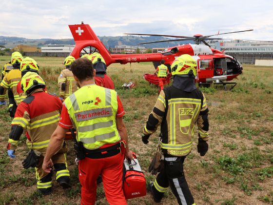 Rettungshelikoptereinsatz nach Arbeitsunfall